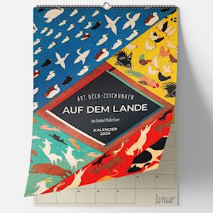 Auf dem Lande. Art Déco Zeichnungen von Konrad Mullerfurer. Wandkalender 2025