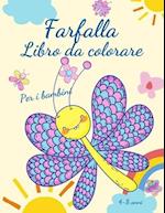 Farfalla libro da colorare per bambini 4-8 anni