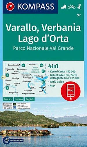 Varallo, Verbania,  Lago d'Orta, Parco Nazionale Val Grande, Kompass Wandern- Rad- & Ski-karte 97