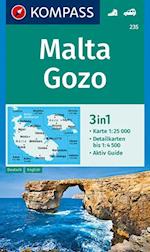 Malta Gozo, Kompass Wanderkarte 235