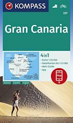 Gran Canaria: 4 in 1 Wanderkarte mit Aktiv Guide, Kompass Wanderkarte 237