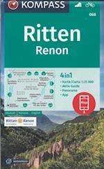 Ritten - Renon, Kompass Hiking & Cycling map 068
