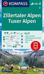 Zillertaler Alpen, Tuxer Alpen, Kompass Wandern - Rad - Skitouren  37