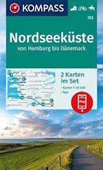 Nordseeküste von Hamburg bis Dänemark (2 Karten), Kompass Wander- und Radkarte-Set 723