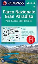 Parco Nazionale Gran Paradiso, Valle d'Aosta, Valle dell'Orco, Kompass Wanderkarte 86