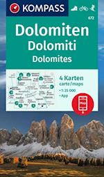 Dolomiten - Dolomites, Kompass Wandern, Rad & Skitouren 672