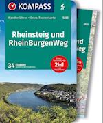 KOMPASS Wanderführer Rheinsteig RheinBurgenWeg, 34 Etappen mit Extra-Tourenkarte