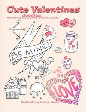 Cute Valentines doodles valentines day coloring books for adults