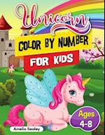 Unicorn Color by Number for Kids