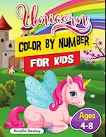 Unicorn Color by Number for Kids