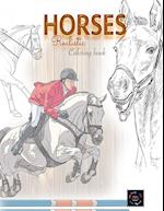 Realistic horses coloring book