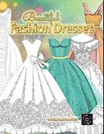Beautiful fashion dresses coloring book for adults, beautiful dresses coloring book