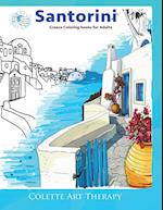 Santorini Greece coloring books for adults. 