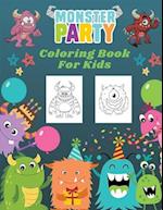 Monster Party Coloring Book For Kids