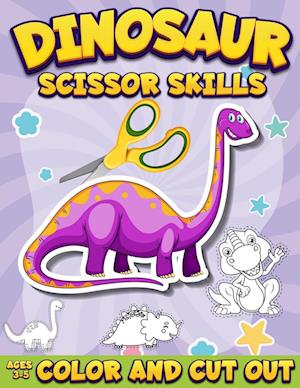 Dinosaur Scissor Skills Activity Book for Kids Ages 3-5