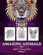 Amazing Animals Adult Coloring Book