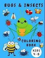 Bugs & Insects Coloring Book Kids 4-8