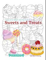 Large print adult coloring book of SWEETS and TREATS 