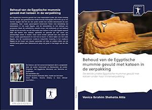 Behoud van de Egyptische mummie gevuld met katoen in de verpakking