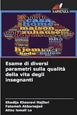 Esame di diversi parametri sulla qualità della vita degli insegnanti