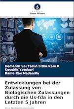 Entwicklungen bei der Zulassung von Biologischen Zulassungen durch die Us-fda in den Letzten 5 Jahren
