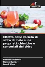 Effetto delle varietà di sidro di mele sulle proprietà chimiche e sensoriali del sidro