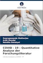 COVID - 19 : Quantitative Analyse der Forschungsliteratur