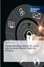 Understanding Article 21 vis-a-vis its recent facet: Right to Privacy