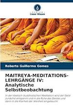 MAITREYA-MEDITATIONS-LEHRGÄNGE IV: Analytische Selbstbeobachtung