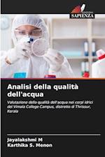 Analisi della qualità dell'acqua