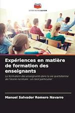 Expériences en matière de formation des enseignants