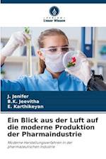 Ein Blick aus der Luft auf die moderne Produktion der Pharmaindustrie