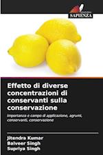 Effetto di diverse concentrazioni di conservanti sulla conservazione