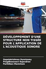 DÉVELOPPEMENT D'UNE STRUCTURE NON TISSÉE POUR L'APPLICATION DE L'ACOUSTIQUE SONORE