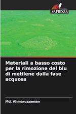 Materiali a basso costo per la rimozione del blu di metilene dalla fase acquosa