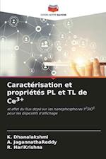 Caractérisation et propriétés PL et TL de Ce3+