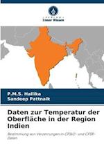 Daten zur Temperatur der Oberfläche in der Region Indien