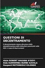 QUESTIONI DI DECENTRAMENTO