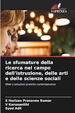 Le sfumature della ricerca nel campo dell'istruzione, delle arti e delle scienze sociali