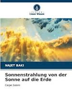 Sonnenstrahlung von der Sonne auf die Erde