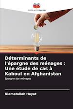 Déterminants de l'épargne des ménages : Une étude de cas à Kaboul en Afghanistan