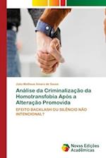 Análise da Criminalização da Homotransfobia Após a Alteração Promovida