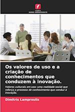 Os valores de uso e a criação de conhecimentos que conduzem à inovação.