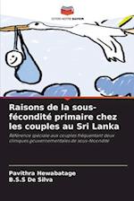Raisons de la sous-fécondité primaire chez les couples au Sri Lanka