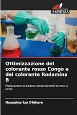 Ottimizzazione del colorante rosso Congo e del colorante Rodamina B