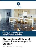 Starke Regenfälle und Überschwemmungen in Städten