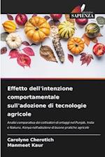 Effetto dell'intenzione comportamentale sull'adozione di tecnologie agricole