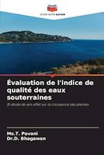 Évaluation de l'indice de qualité des eaux souterraines