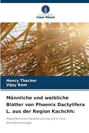 Männliche und weibliche Blätter von Phoenix Dactylifera L. aus der Region Kachchh: