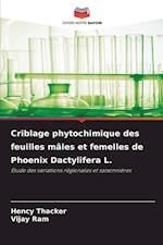 Criblage phytochimique des feuilles mâles et femelles de Phoenix Dactylifera L.